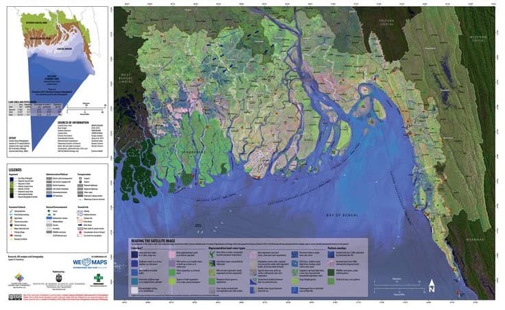 Map showing coastal regions of Bangladesh